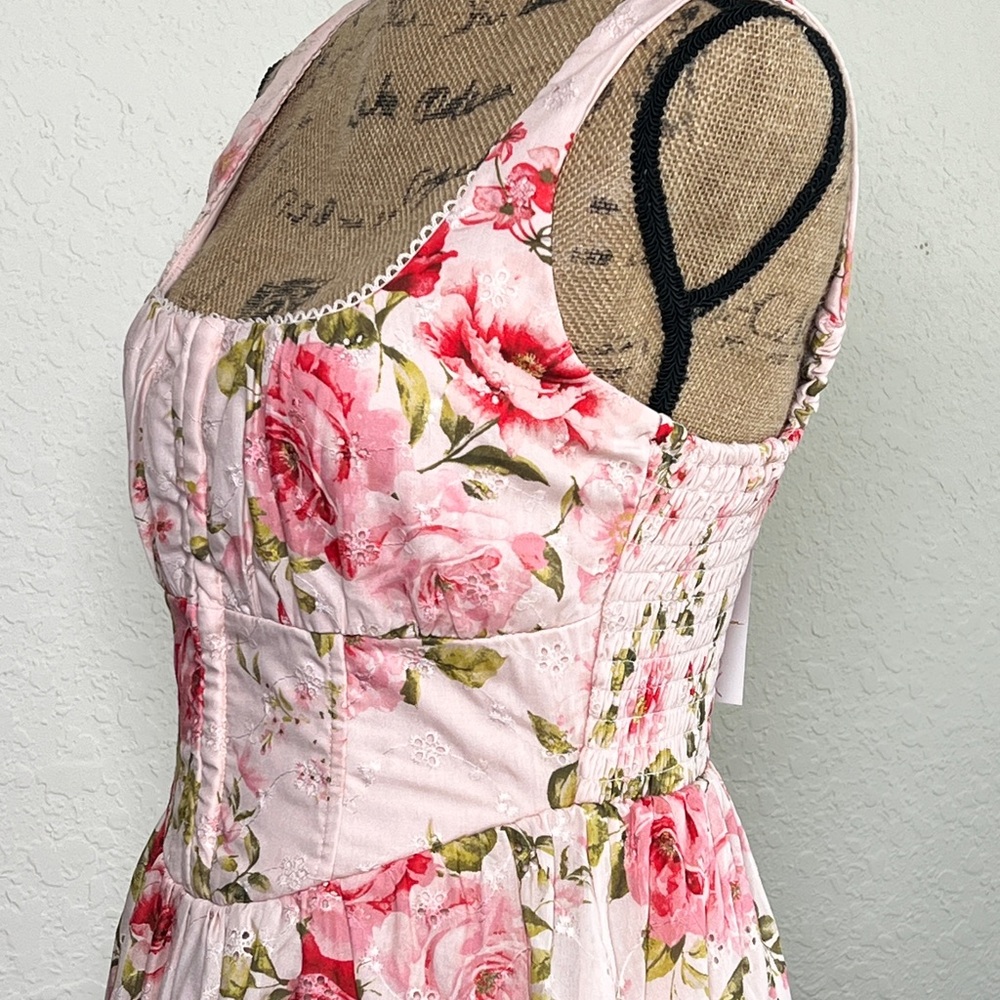 Floral Pink Vintage-Style Sundress - Picture 3 of 12